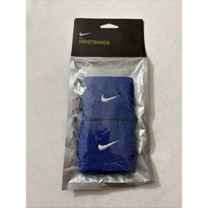 Vintage 2018 Nike Swoosh And Just Do It Wristbands Blue Singlewide Sweatband